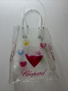Chopard Clear PVC Tote with Multicolored Heart Motifs